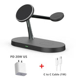 3 in 1 Wireless Charger Stand For Magsafe iPhone 12 13 14 pro max Airpods Pro 2 3 Apple Watch 8 7 6 QI Fast Charging Station