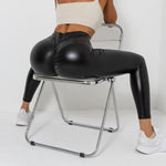 Women PU Leather Leggings Black Leather Pencil Pants Fashion High Waist Sexy Skinny Thin Stretch Leather Trousers Solid Leggings