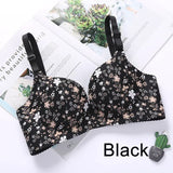 Women Flower Print Seamless Bra Sexy Lingerie Floral Push Up Bras One-Piece Underwear