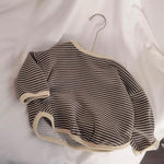 Boys Striped Sweashirt 2022 Spring Autumn New Children&#39;s Clothing Korean Baby Kids Cotton Casual Thin Long-Sleeved Sweater WTC52
