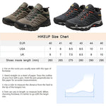 HIKEUP High Quality Leather Hiking Shoes Durable Outdoor Sport Men Trekking Leather Shoes Lace-Up Climbing Hunting Sneakers