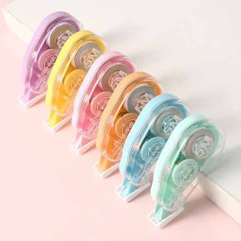 6 Pieces/Set White Out Correction Tape Multiple Color Student Kawaii Error Correction Erasers Student School Stationery Supplies