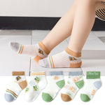 5 Pairs Children&#39;s Socks 0-12Years Kids Socks Spring Summer Baby Boys Girls Cotton Mesh Breathable Thin Soft Clothes Accessories