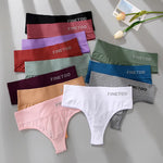 3PCS/Set Women's Panties Sexy Underwear FINETOO Large Size Thong Women Seamless Panties High Waist Girls Thongs M-2XL