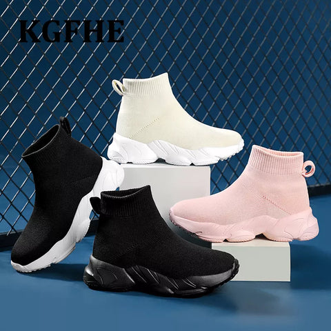 Designer Sneakers Shoes for Girls Boys Breathable Kids Tennis Shoes Fashion High Top Children Running Casual Sports Shoe
