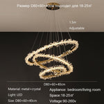 Nordic Modern Luxury Ceiling Chandelier Indoor Shop Restaurant Living Room Pendant Lighs Electroplating Halo LED Crystal Lamps