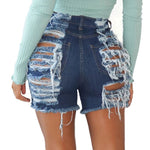 Summer Street Destroyed Holes Ripped Tassel Denim Shorts High Waist Sexy Club Party Torn Hollow Out Hotpants Hipster Short Jean