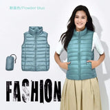 New 2024 Women Women Ultra Light Down Vests Slim Sleeveless Jacket Portable Girl Lightweight Windproof Waistcoat