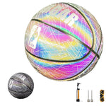 Reflection Basketball Reflective Glowing Luminous Basket Ball Size 7 Luminous Basketballs For Night Game Training Glow Under