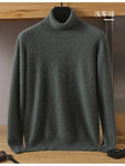 Men's 100% pure Mink velvet Cashmere Sweater High Lapels Pullovers Knitted Winter New Tops Long Sleeve High-End Jumpers