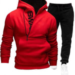 Mens Tracksuits Sweatshirt + Sweatpants Sportswear Zipper Hoodies Casual Male Clothing Large Size