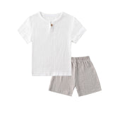 Summer Children Clothes Sets Linen Sports Clothes For Baby Girl Boy Clothing Sets T-shirts+Shorts 2 Piece Kids 1-6Years Clothing