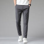 Summer Men's Casual Pants Thin Business Stretch Slim Fit Elastic Waist Jogger Korean Classic Blue Black Gray Brand Trousers Male