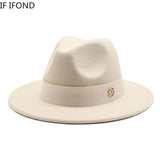 New Fedora Hat For Women Winter Elegant Fashion Formal Wedding Decorate Church Cap Panama Party Jazz Hat chapeau femme