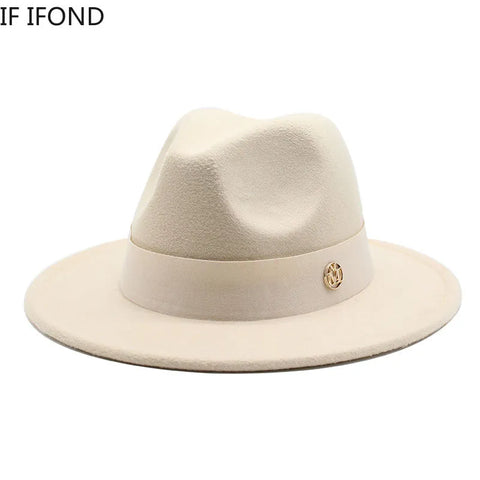 New Fedora Hat For Women Winter Elegant Fashion Formal Wedding Decorate Church Cap Panama Party Jazz Hat chapeau femme