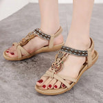 Rimocy Summer Women Bohemian Sandals 2023 Crystal Foam Non-slip Sandalias Mujer Elastic Band Strap Low Heels Rome Shoes Sandals