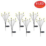 8Pack Solar Firefly Lights 10LED Solar Garden Lights Outdoor Waterproof Swaying Light for Yard Patio Pathway Decoration