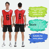 Sports Pinnies-Numbered Practice Vest Pennies for Soccer Basketball Jersey Bibs -Set of 12/Youth Adults Team Blue+Red