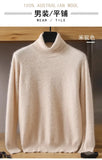 Men's 100% pure Mink velvet Cashmere Sweater High Lapels Pullovers Knitted Winter New Tops Long Sleeve High-End Jumpers