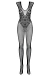 Erotic Open Crotch Bodystocking Lingerie Black Bodysuit Sexy Porn Sleeveless Underwear Women Body Crotchless Costume