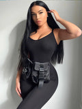 Black Sexy Jumpsuits Women Summer Sleeveless Rompers Spaghetti Strap Backless Casual Bodycon Skinny Sports Fashion Streetwear