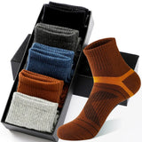 High Quality 5 Pairs /Lot Men's Cotton Socks Black Sports Socks Casual Run Autumn Winter Socks Breathable Male Sokken Large Size