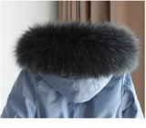 2023 -30 Degree Girl Winter Parkas Big Fur Collar Plus Velvet Faux Rabbit Fur Girl Jacket Coat 4-14 Years Kids Teenage Outerwear