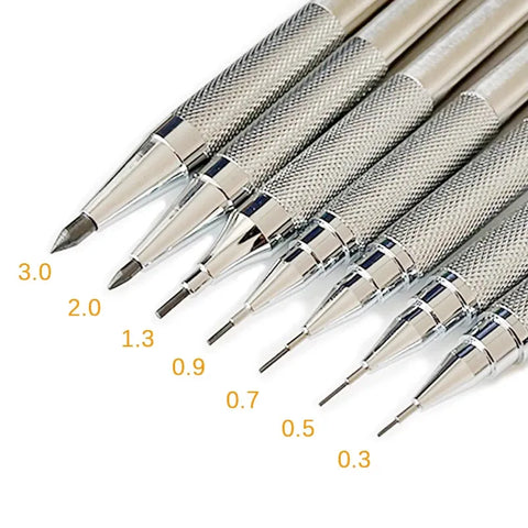0.5 0.7 0.9 1.3 2.0mm Mechanical Pencil Set Full Metal Art Drawing Painting Automatic Pencil with Leads Office School Supply