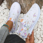 Women's Soft Printed Flats 2024 Breathable Knitting Platform Sneakers Women Chinese Style Flowers Casual Shoes Plus Size 43