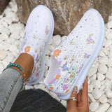 Women's Soft Printed Flats 2024 Breathable Knitting Platform Sneakers Women Chinese Style Flowers Casual Shoes Plus Size 43