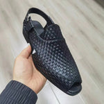 Black Sandals for Men Brown Woven Buckle Strap Men Shoes Leisure Vacation Beach Shoes Size 38-46 Free Shipping