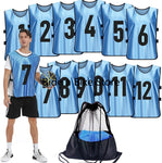 Scrimmage Training Vest (12 Pack) Team Sports Pinnies Jerseys for Adult Youth Soccer Bibs Numbered Practice Jerseys