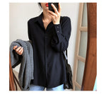 New Women Shirt Classic Chiffon Blouse Female S-4XL Plus Size Loose Long Sleeve Shirt Lady Simple Style Tops Clothes Blusas 6830