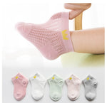 5 Pairs Children&#39;s Socks 0-12Years Kids Socks Spring Summer Baby Boys Girls Cotton Mesh Breathable Thin Soft Clothes Accessories