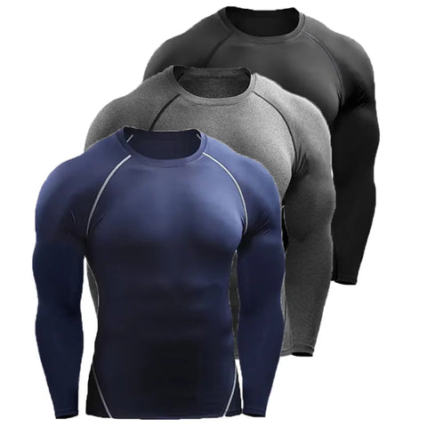 Compression Long Sleeve T Shirt Men Elastic Training T-shirt Gym Fitness Workout Tights Sport Jersey Athletic Running Shirt Men