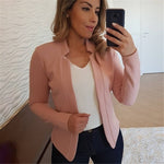 Women Thin White Blazers Spring 2022 Female Summer Blazer Long Sleeve Open Stitch OL Womens Slim Coats Femme Ladies Black Tops