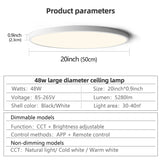 50CM Large Ceiling lamp Smart APP/ Remote Control Dimmable for Bedroom 48W Ceiling Lights AC 110/220V led lights for Living room