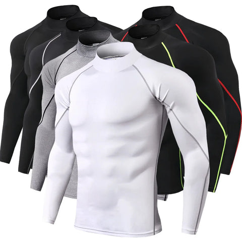 Men Sport T-shirt Quick Dry Bodybuilding Running Shirt Long Sleeve Compression Top Gym T Shirt Men Fitness Tight Rashgard