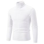 Autumn and Winter New Men's High Neck Sweater Solid Color Pullover Knitted Tight Warm Top Casual Versatile Inner Matching Item