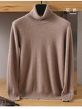 Men's 100% pure Mink velvet Cashmere Sweater High Lapels Pullovers Knitted Winter New Tops Long Sleeve High-End Jumpers