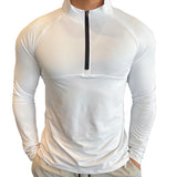 High Quality Men Quick Dry Running T-Shirts Fitness Training Exercise Clothes Gym Sport Shirt Tops Muscle Tees Long Sleeve Zip