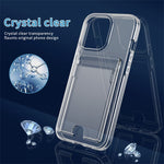 Luxury Transparent Card Slot Holder Wallet Case For iPhone 13 Pro XR Shockproof Clear Acrylic Cover For iPhone 14 12 11 Pro Max