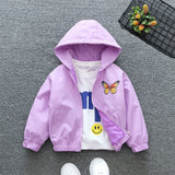 Girls' Jacket 2023 Autumn/Winter New Children's Hooded Coat Sequin Butterfly Zipper Jacket Children's Fashion Jacket