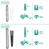 4/6 Inch Electric Chain Saw Guide Mini Steel Chainsaw Chains Electric Chainsaws Garden Tool Accessory Replacement