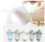 5 Pairs Children&#39;s Socks 0-12Years Kids Socks Spring Summer Baby Boys Girls Cotton Mesh Breathable Thin Soft Clothes Accessories