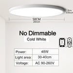 50CM Large Ceiling lamp Smart APP/ Remote Control Dimmable for Bedroom 48W Ceiling Lights AC 110/220V led lights for Living room