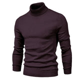 2021 New Winter Men Turtleneck Sweater Casual Solid Color Warm Pullover High Quality Slim High Neck Long Sleeve Sweater Men