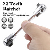 Mini 1/4 Ratchet Wrench Double Ended Quick Socket Ratchet Wrench Screwdriver Hex Torque Wrenches Set Spanner Hand Repair Tools