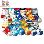 12pair/Lot Non Slip Toddler Socks  with Grip for Boys Girls Baby Infants Kids Anti Skid Cotton Crew Socks 1-7Years