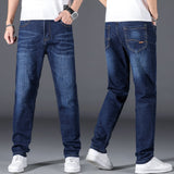 Plus Size 42 44 46 48 50 Classic Men&#39;s Jeans Loose Straight Black Blue Jeans Stretch Business Casual Trousers Male Brand Pants